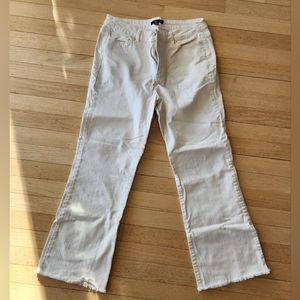 IMNYC White Jeans mid-rise mini flare